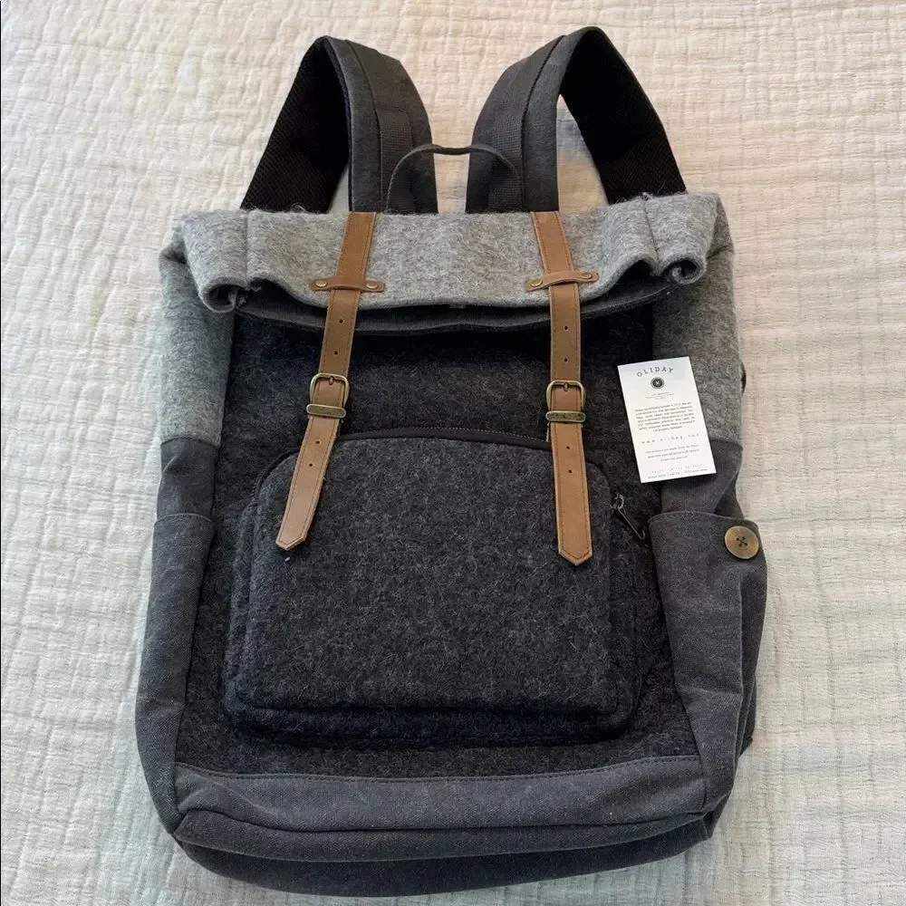 oliday wool/canvas/leather backpack